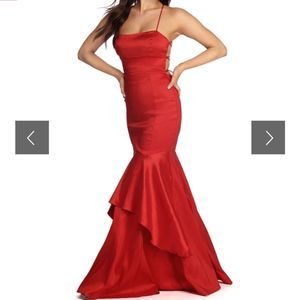 Red mermaid style dress